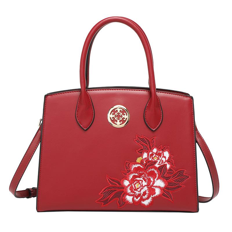 W. D. POLO Handbag Women's 2023 New Fashion and Atmosphere Middle Aged Mom's Handbag Embroidered Crossbody Bag Women's Bag