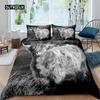 Highland Cow Duvet Cover King Sunflower Black Cattle Bedding Set Microfiber Farm Animal Cow Western Farmhouse Cattle Quilt Cover