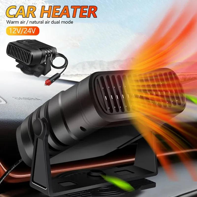 12V/24V Universal Car Heater Electric Quiet Vehicle 360 Degree Adjustable Small Space Thermostat 2 Level Temperature Car Heater