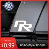 T312026 Hot VOLKSWAGEN 2pcs Car Body Badge B-pillar Trunk Decal R Emblem Sticker For Volkswagen R Polo T5 Golf 5 MK6 7 8 Passat B6 IUEJ1