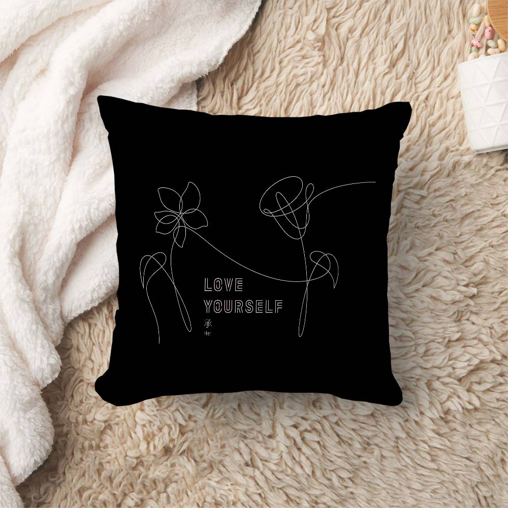 Love Yourself Flower Office Cushion Pillowcase Car Cushion CoverXCM Lumbar Pillowcase Sofa Pillowcover