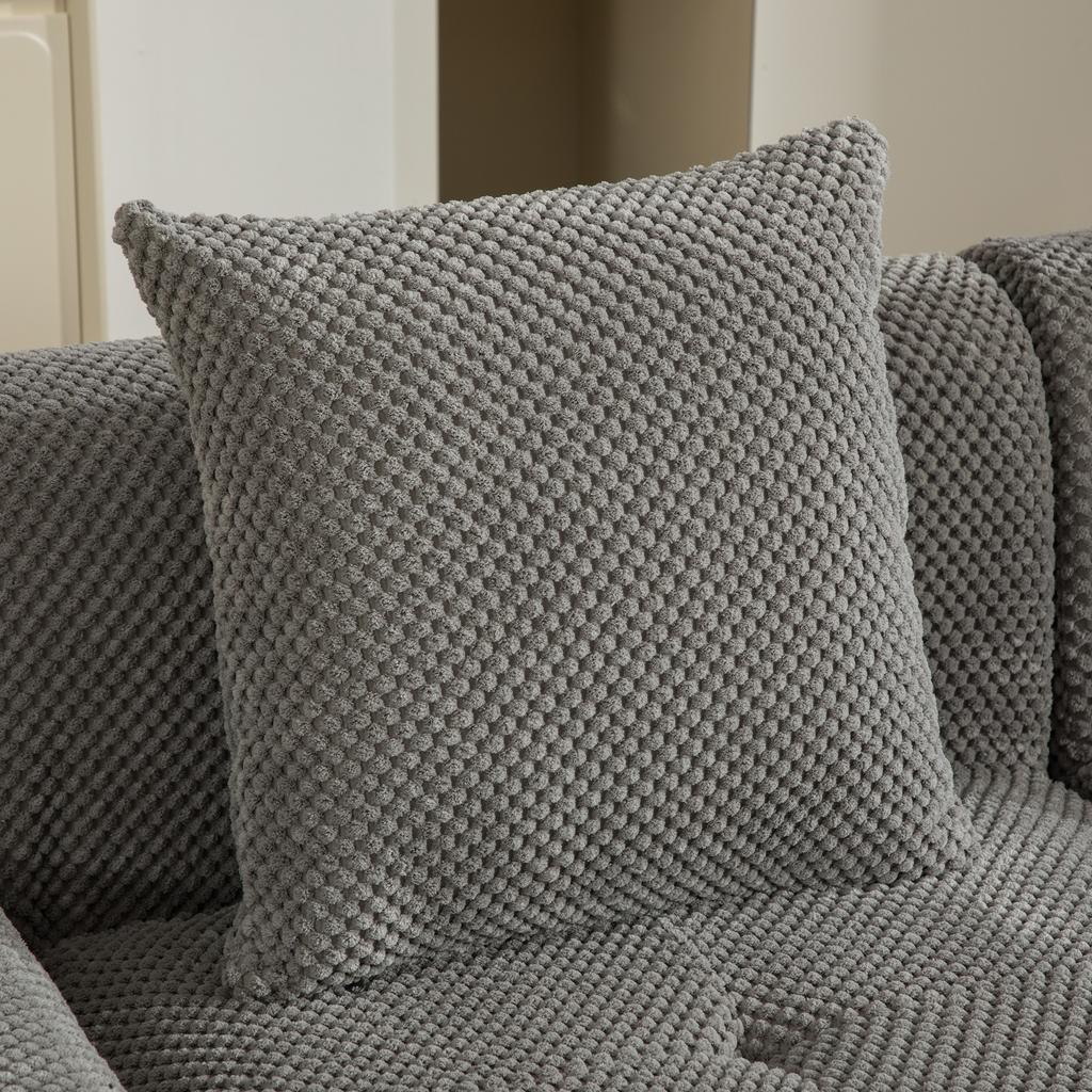 Modular Compression Sofa Made of Chenille Fabric, Filled with 30D High-resilience Foam. Easy To Move and with a Non-slip Base. Gray