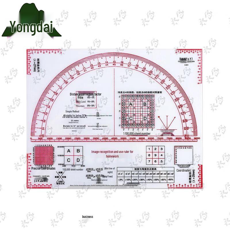 Yongdai Two-Color Map Recognition Ruler