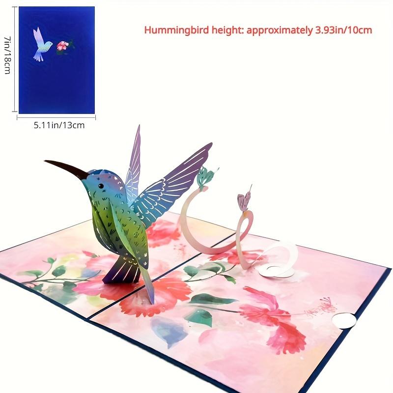 

Hummingbird Paper Carved 3D Greeting Cards, Handwritten Birthday Blessing Bird Holiday Card Gift Card for Women, Wife, Grandma