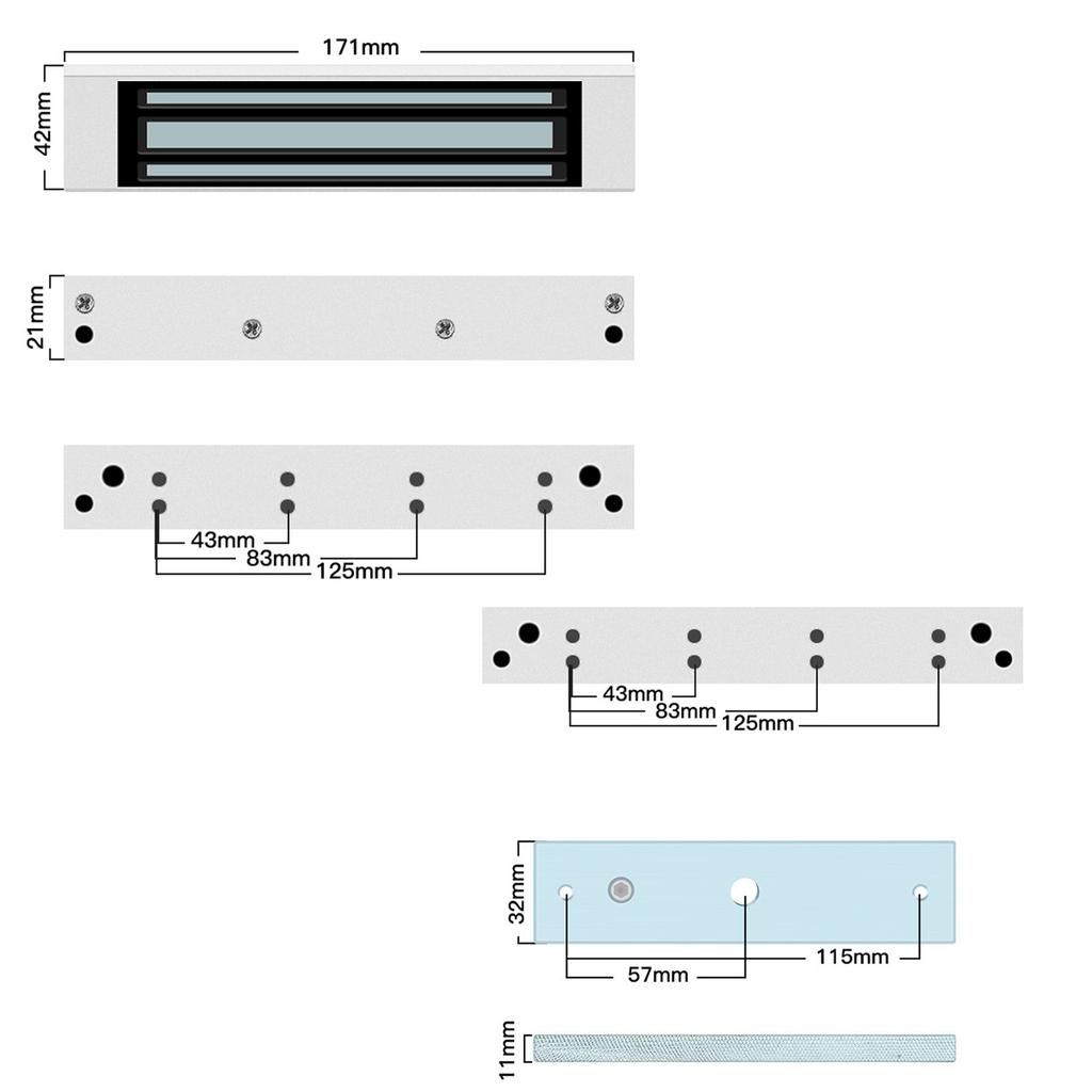 High Strength 180kg Magnetic Lock Aluminum Alloy Texture Suitable for Secure Door Access in Offices and Small Businesses