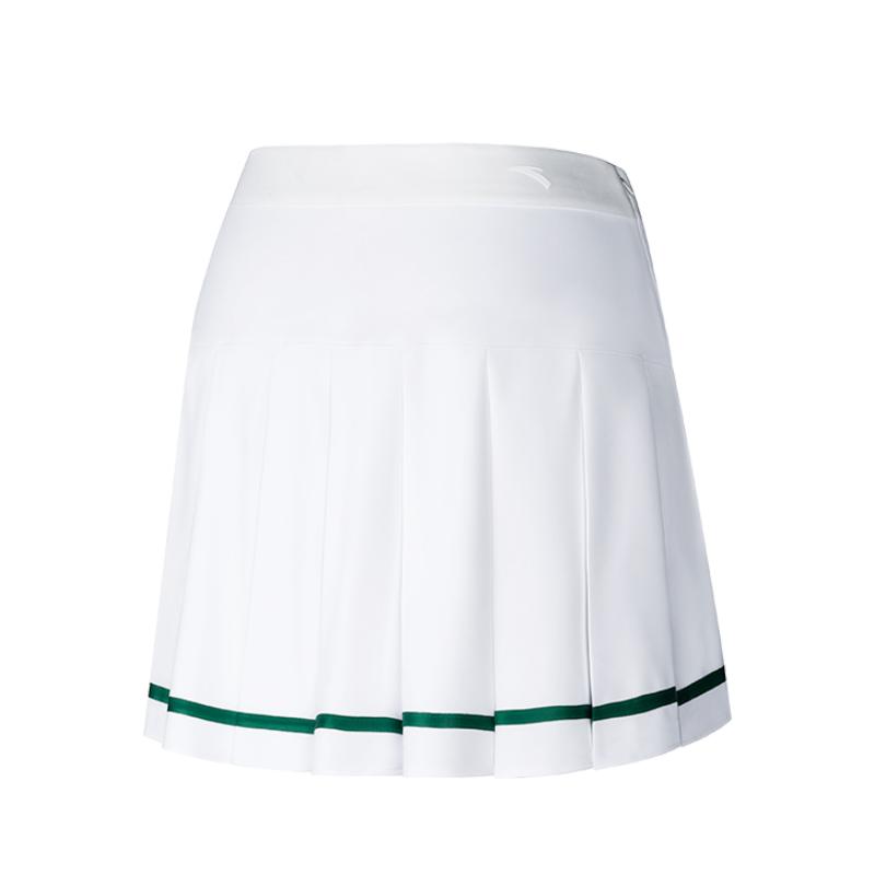 Anta Comfortable Simple Versatile Sports Mid-Waist Pleated Casual Skirt Women Skirts Snow-White 162538206-1