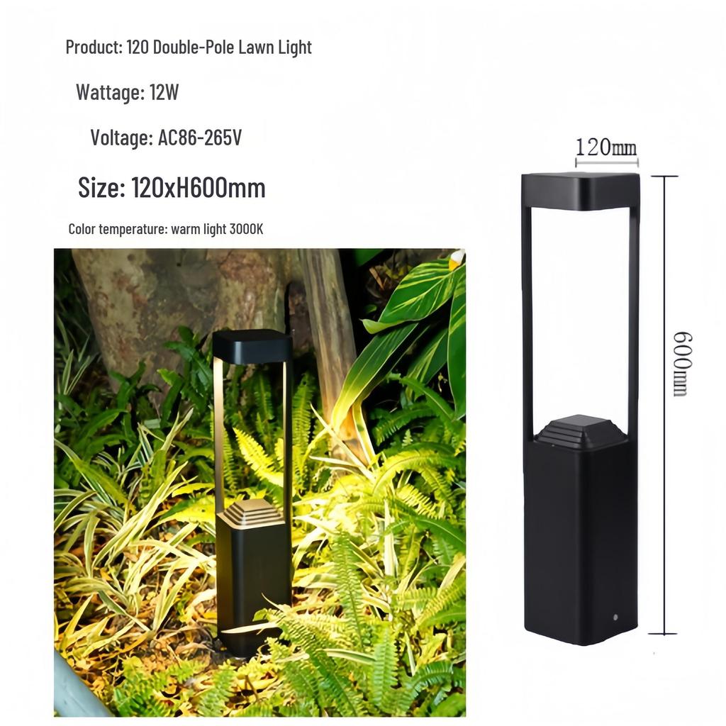 Solar-Powered LED Garden Lawn Lights - Waterproof, Modern, Outdoor Courtyard Lighting