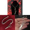 Gothic Retro Silver Large Scissors Pendant Necklace For Women Jewelry Gift
