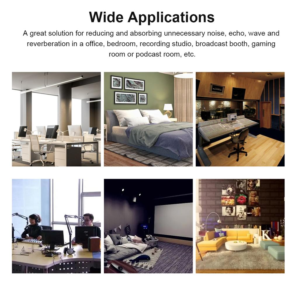 12Pcs  Panels High Density Treatment Foam Cross Line Sound Absorbing Board Soundproof Foam Sound Insulation Board for