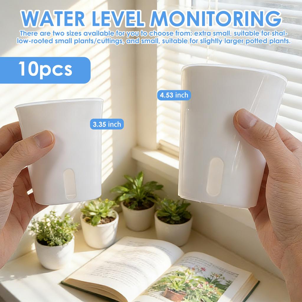 10 Pcs Self Watering Planter Lazy Hydroponic Flower Pot Plastic Translucent Self-absorbent Flower Pot Desktop Decoration