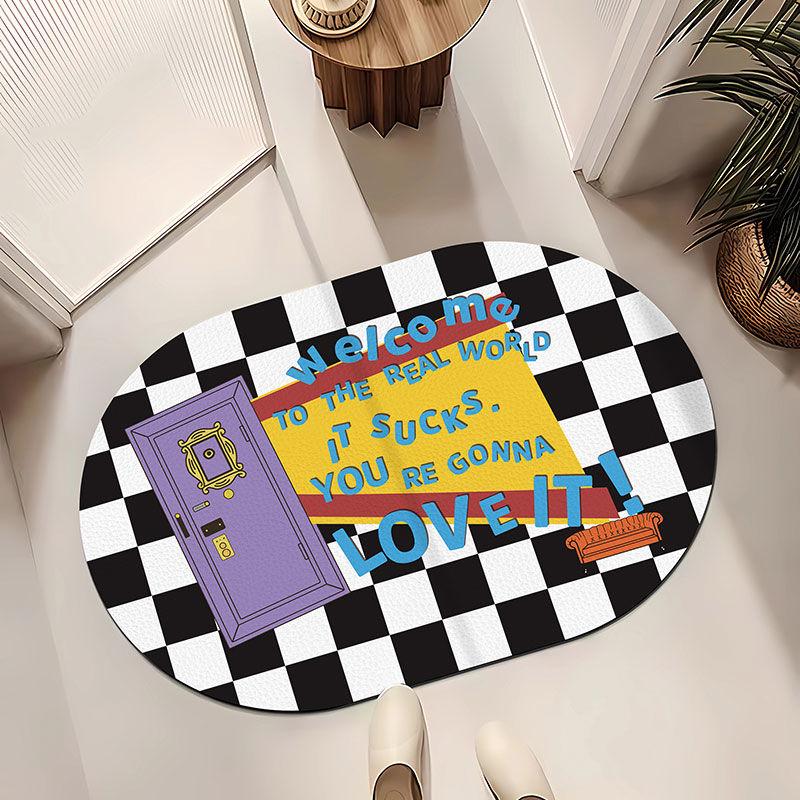 

Friends bathroom floor mat water absorption non-slip toilet door mat household diatom mud toilet door mat can be customized 40x60cm15.7x23.6in