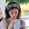 Women's White Black Plaid Headband with Center Bow Knot for Lady Girls Daily Casual Hair Hoop Accessories