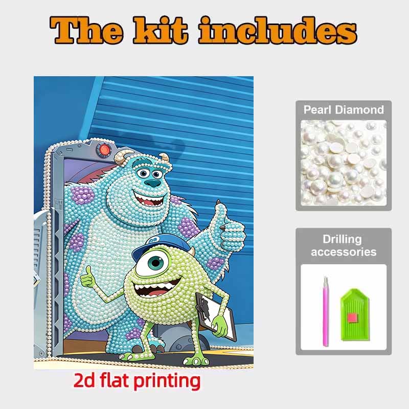 Disney Pearl Painting Monsters, Inc. DIY Pearl Art Painting Pearl Gem Painting Pictures Crafts Special Shape Home Wall Decoration