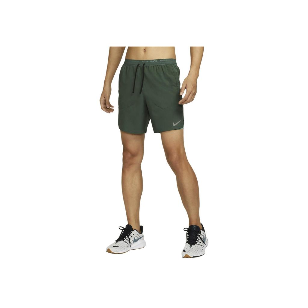 Nike Pantaloncini da corsa casual due in uno Dri-FIT Stride con design con logo riflettente da uomo Pantaloncini verde vintage DM4760-338