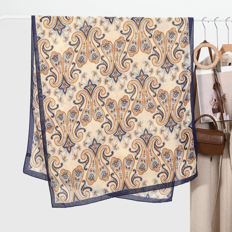 Women's Printed Scarf Spring and Autumn Two-color Cashew Large Size Scarf Summer Beach Shawl Wholesale
