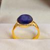 Blue Sapphire Oval Cut With 925 Sterling Silver Gold Plated Ring For Men #B580 JL375686462974