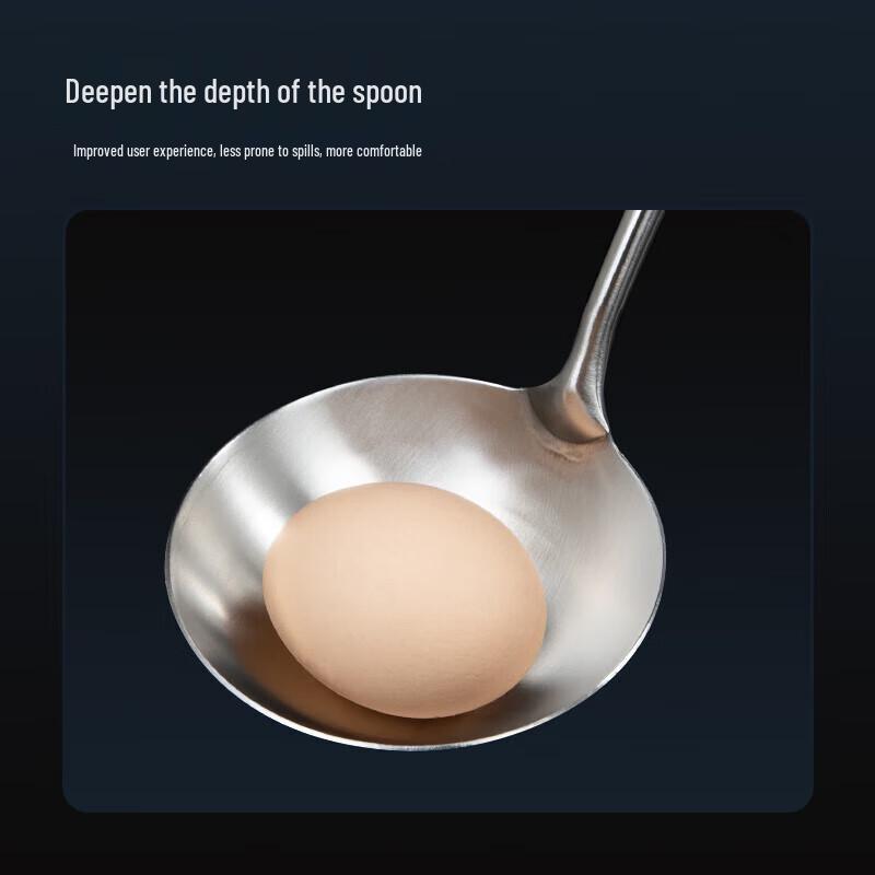 Stainless Steel Stir-fry Ladle with Wooden Handle