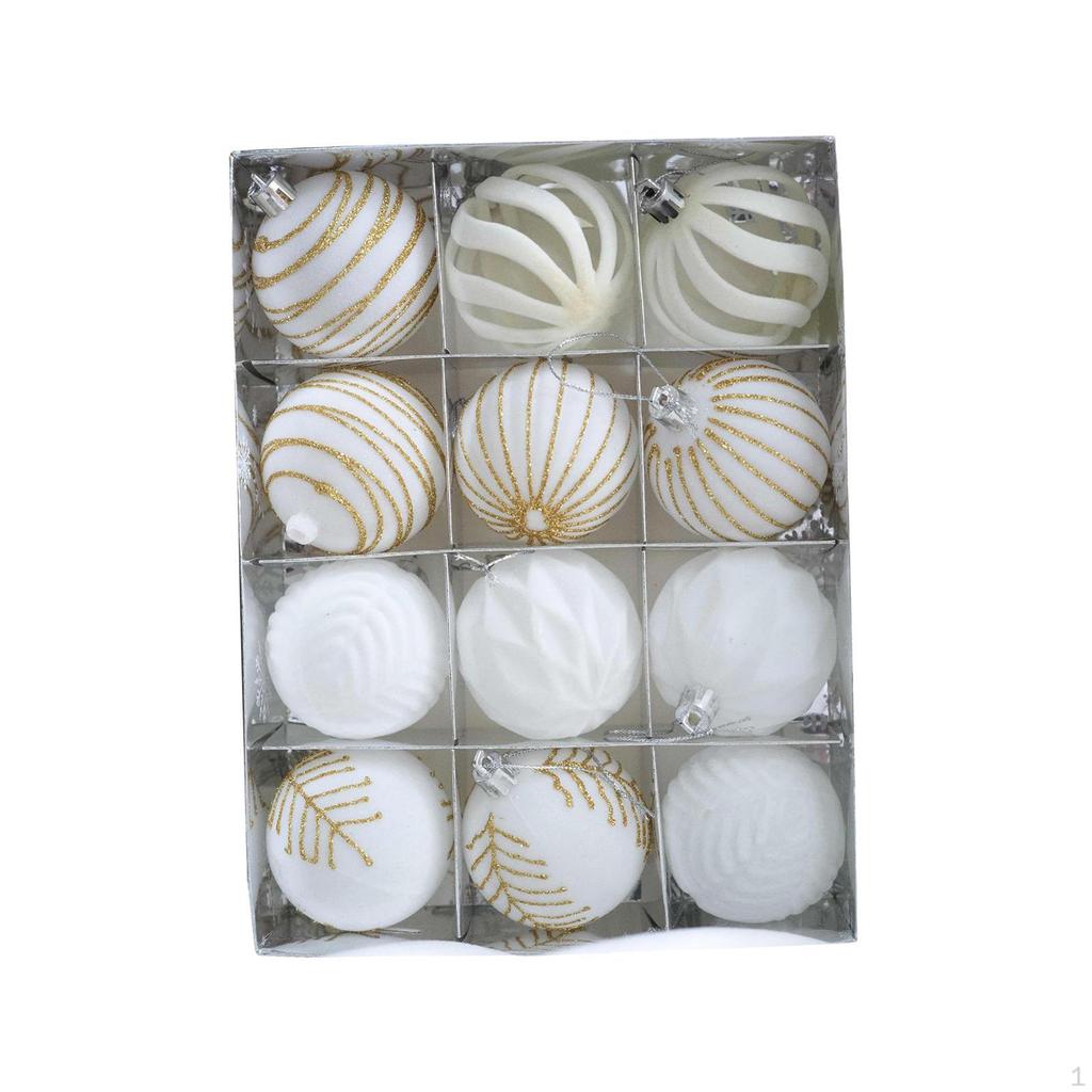 12 Pieces Christmas Hanging Decorations Decorative Xmas Balls Baubles 6cm Ball Ornaments