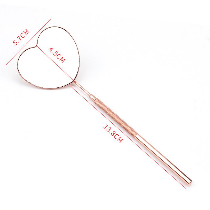 Heart-Shaped Anti-Fog Eyelash Extension Mirror - Stainless Steel, Anti-Curl Design