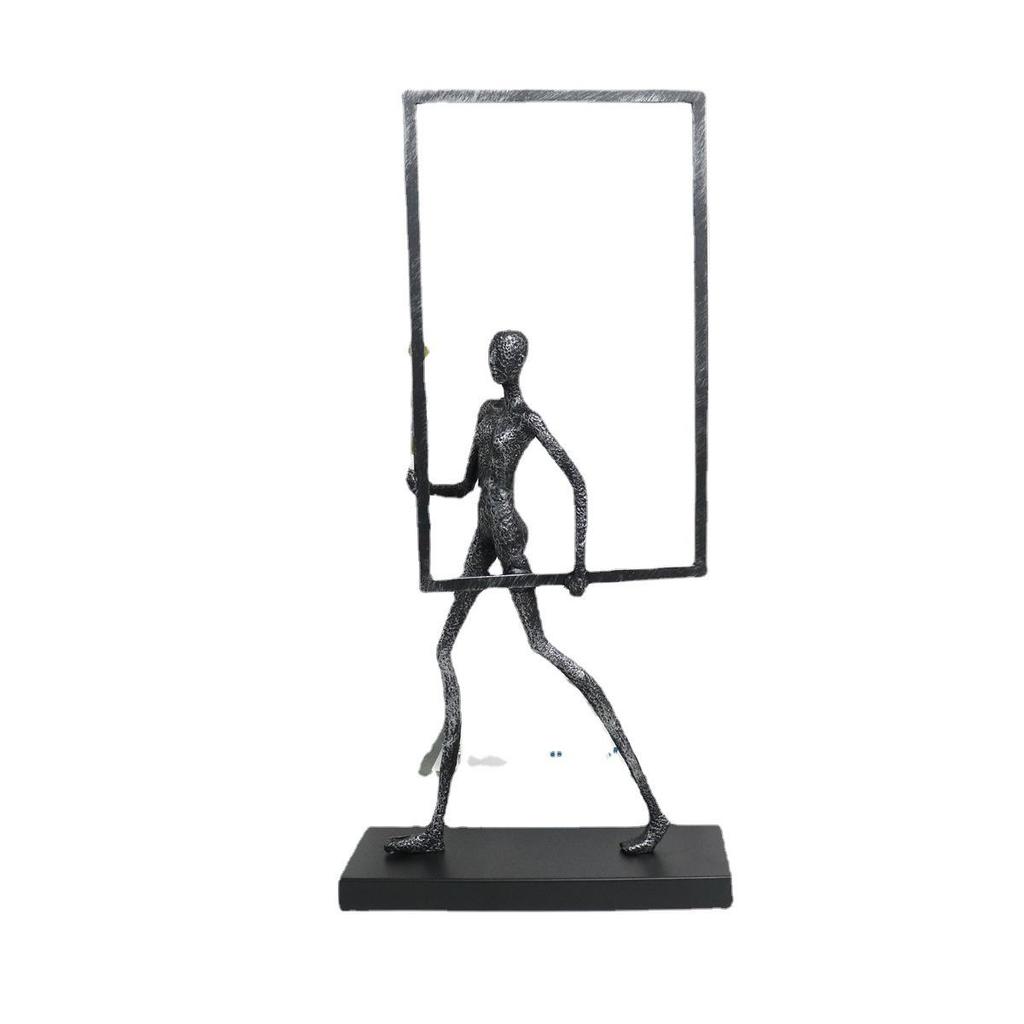 Abstrakte Schwarze Figur mit Ringen - Moderner Dekorativer Akzent für Zuhause oder Büro