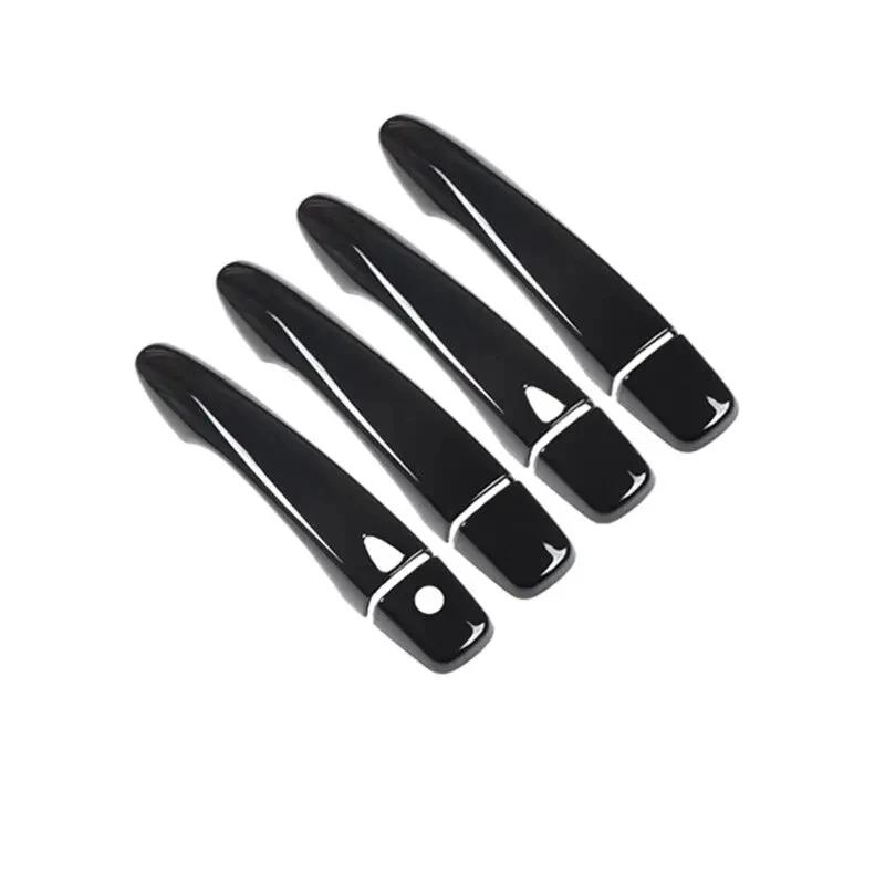 For Nissan Altima 20013-2018 Car Carbon Fiber Style Black Exterior Door Handle Moulding Cover Trim Sticker Decor Accessories