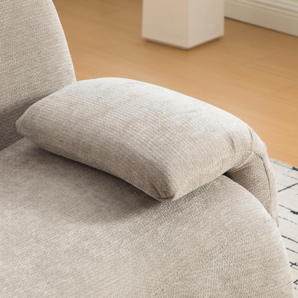 Modular compression sofa made of chenille fabric, filled with 30D high-elastic foam. Easy to move with non-slip bottom, ideal for living room. Gray
