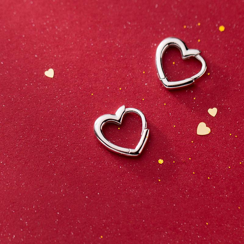 Piercing Heart Stud Earrings For Women Femme Wedding Party Femme Pendientes Brincos Fashion Jewelry