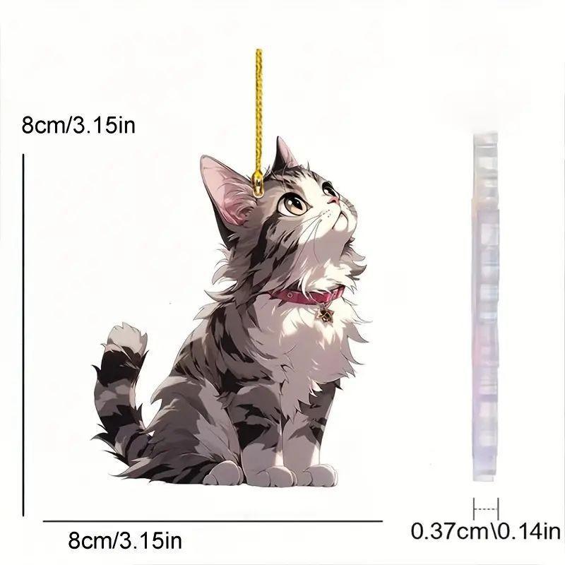 

Восхитительный акриловый подвесной кулон с кошкой для украшения автомобиля, милый мультяшный стиль