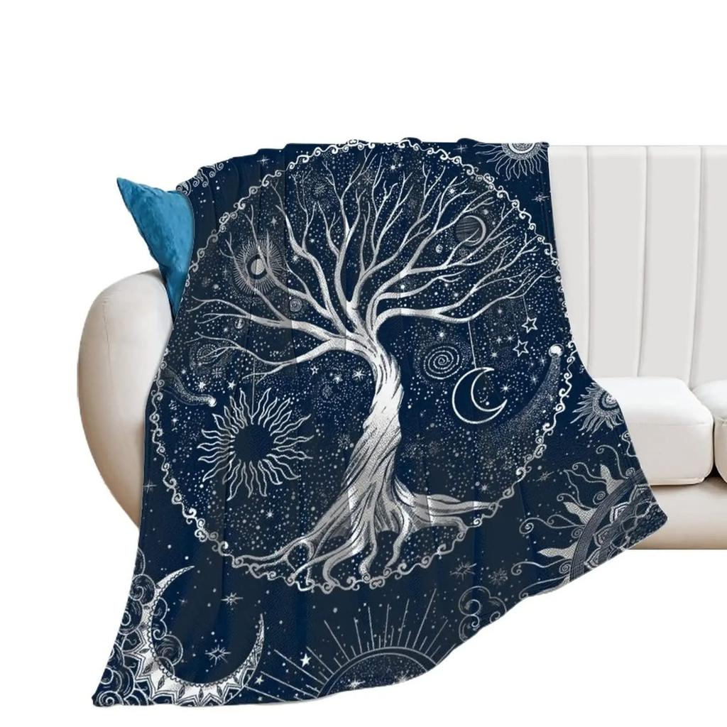 Colorful Tree Of Life Blanket Flannel Blanket Sofa Office Blanket Source