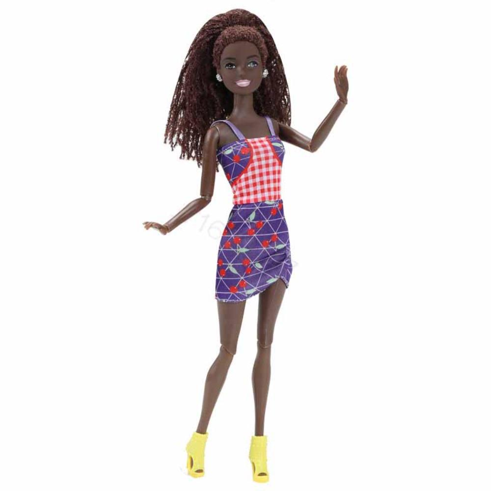 Black Skin African Girl Princess Doll With Dress Black Princess Doll  Children Birthday Gift Style 4