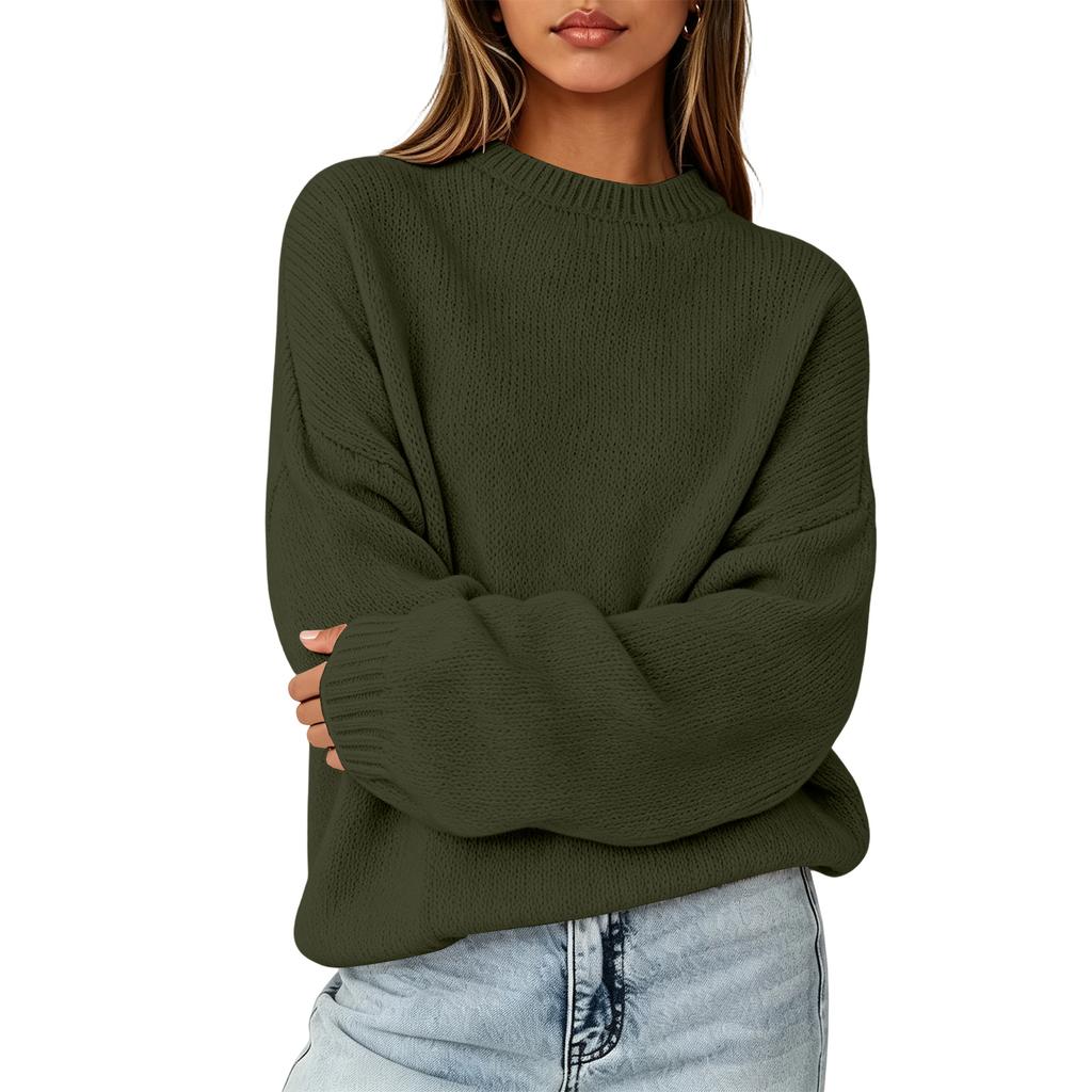 Women's Thick Knit Winter Pullover Sweater Top