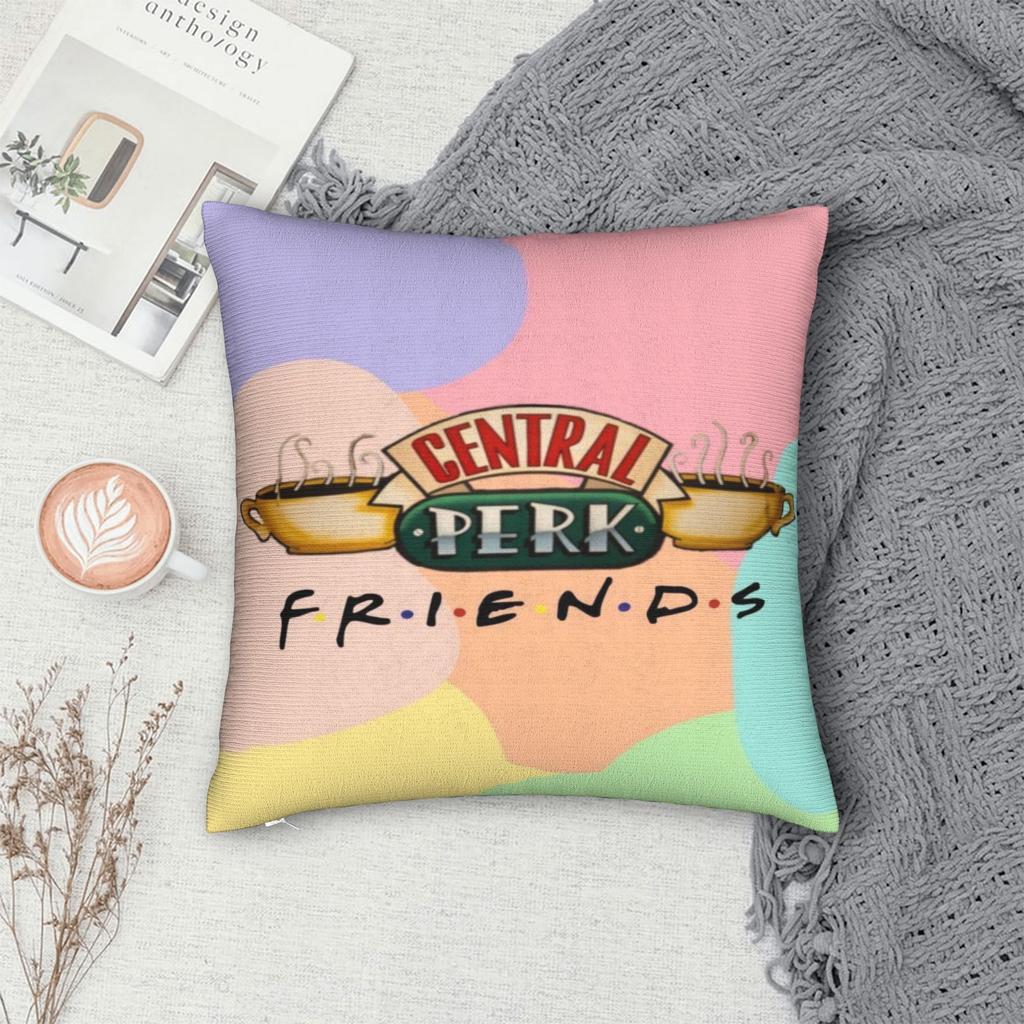 Federa per Cuscino Central Perk Friends TV Merch Stampa Federa Cuscino Copricuscini Decorazione Auto con Zip Multitaglia