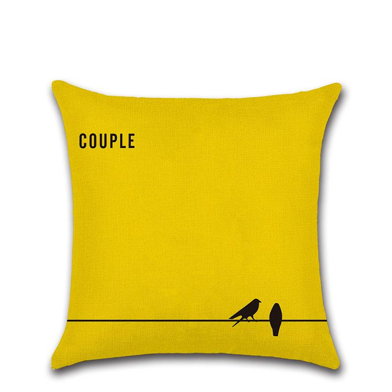 

45x45cm Linen Soft Square Pillow Case Love Series Sofa Waist Throw Cushion Cover D