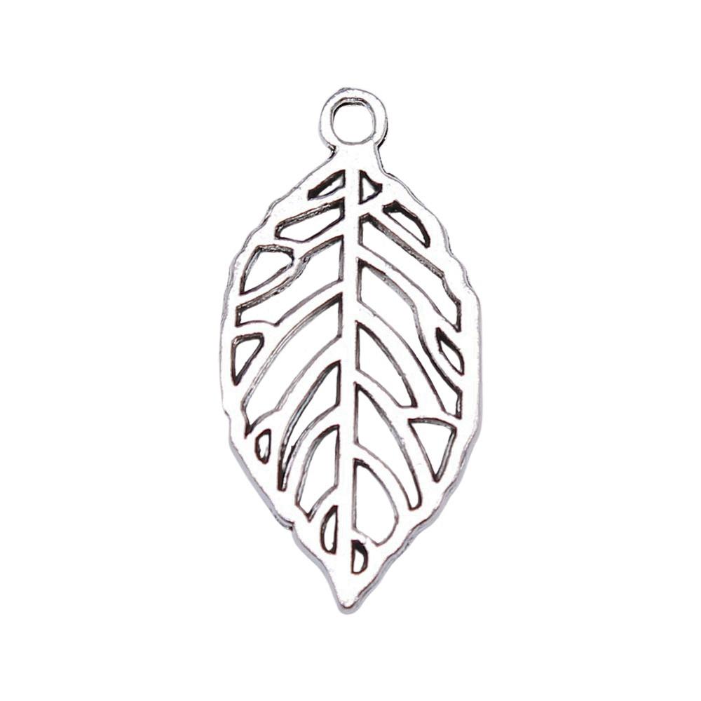 Filigree Leaf Charms Antique Alloy Pendants For Nature Inspired Jewelry