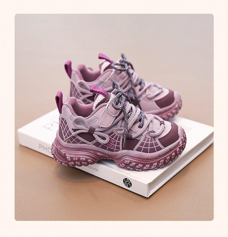 Girls' sports shoes 2025 spring new fashion shoes children's outdoor leisure hiking shoes medium and large children's boys' shoes