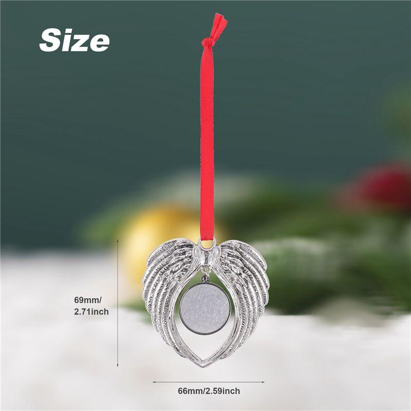 Aug. Angel Wing Shape Blank Hot Transfer Printing Sublimation Ornament Decoration For Christmas Tree Decor Xmas Party