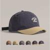 Short Brim Running Baseball Cap Unisex Quick-Dry Mesh Letter Decor Retro Fashion Color Block Outdoor Hat