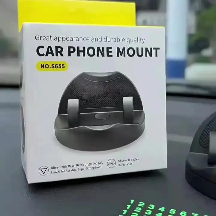 

HUD Автомобильный держатель для телефона на приборную панель 360° Противоскользящее крепление с табличкой для номера телефона для парковки оранжевый