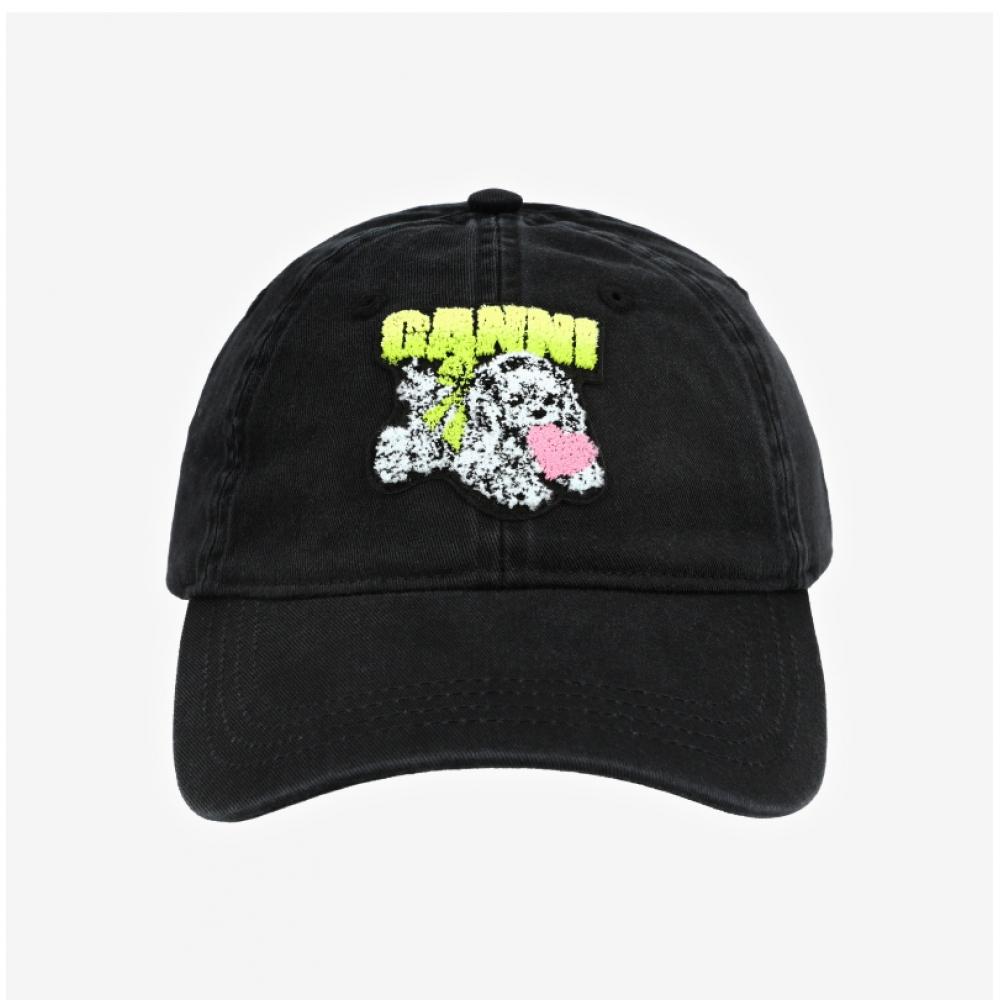 Ganni Puppy Logo Baseball Cap A6941 006