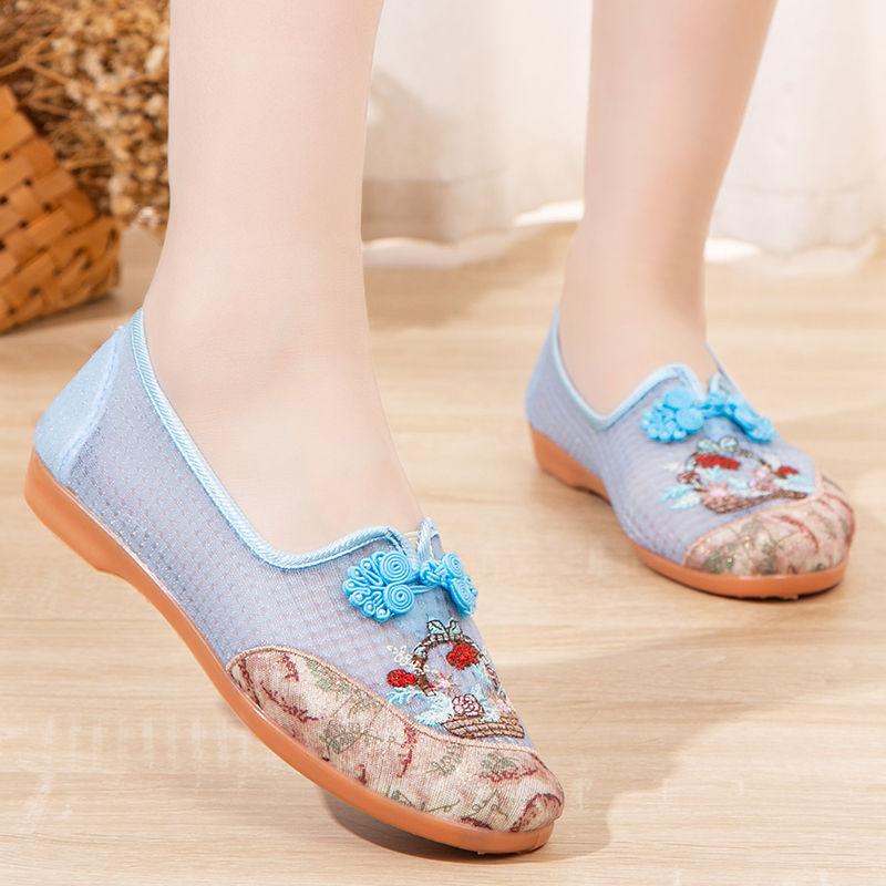 

Мягкая подошва повседневные мокасины для женщин летняя мода вязаные нескользящие дышащие сетчатые прогулочные туфли женские туфли на платформе без застежек 38 синий