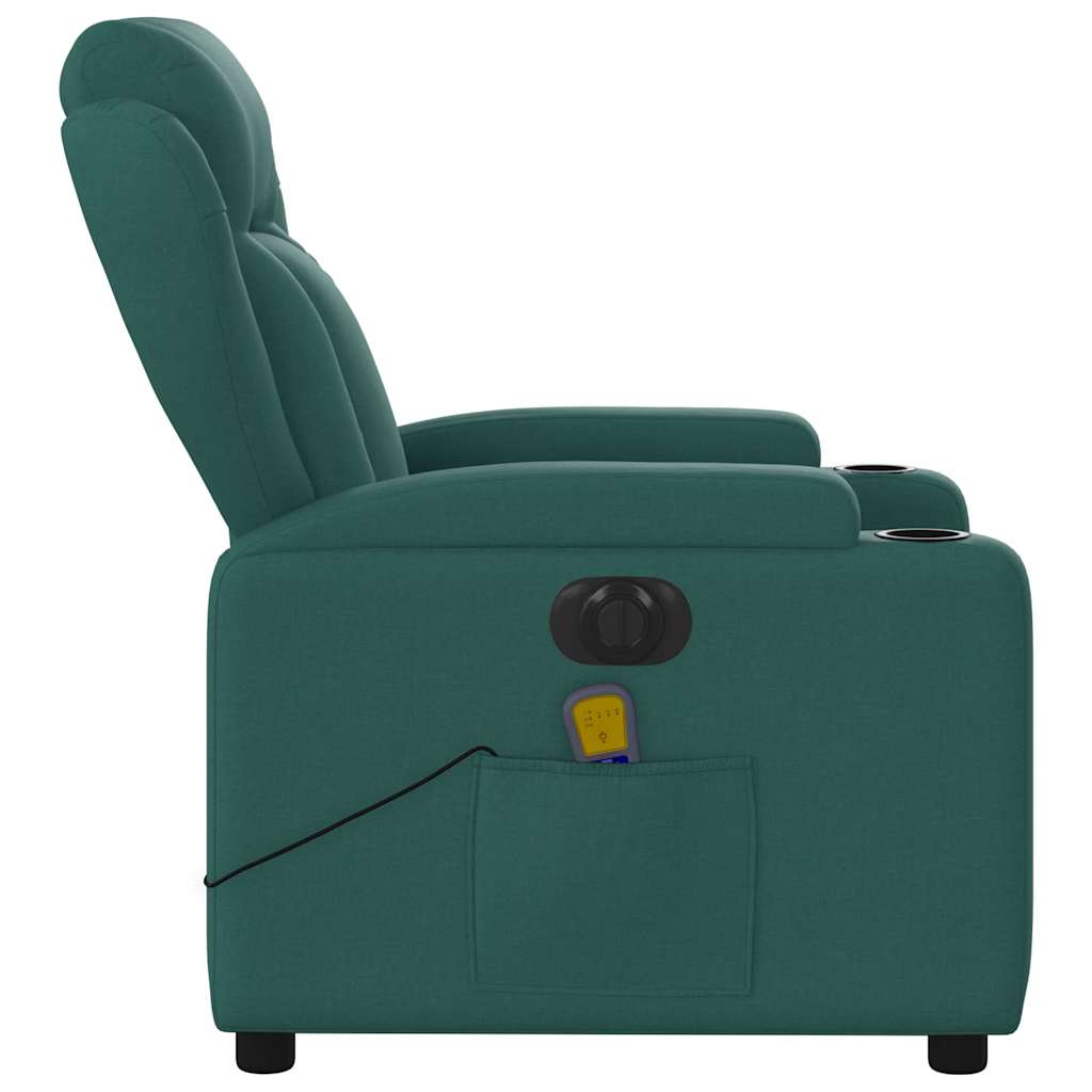 Electric Massage Chair Dark Green Fabric