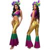 Disco Party Costume Set With Fashion Polyester Halloween Dance Costume And Matching Headpiece For Women