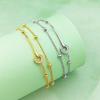 S925 Sterling Silver Double-Layer Stacked Round Ring Bracelet, Exquisite Light Luxury Design, High-End Jewelry for Women