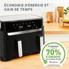 Friteuse à air chaud moulinex easy fry dual - capacité 8,3 l - 7 programmes automatiques - économie d'énergie