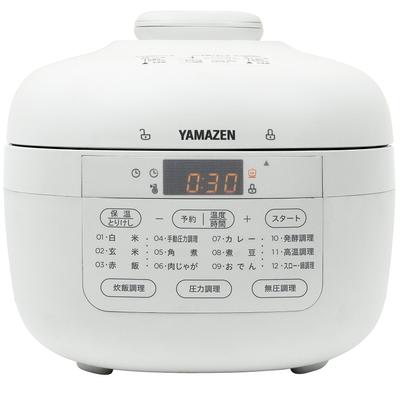 Pentola a pressione elettrica 2WAY specifiche 6 tipi di modalità di cottura funzione 60 ricettario incluso Bianco [Yamazen] 2.2L (pressione/riso