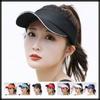 Visor Sun Visor Plain Hat Brim Line Simple Long Brim Cap CA527 [White Fang] Women's (Blue)