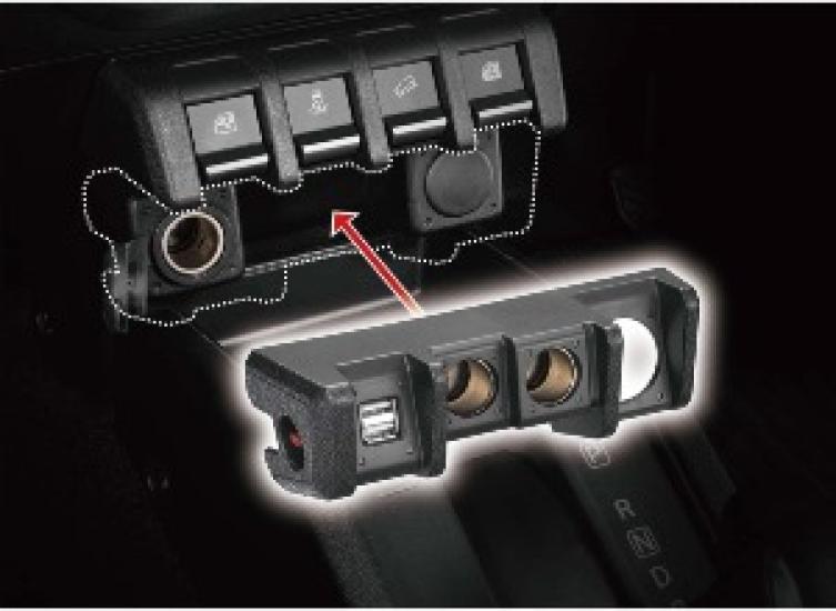Jimny-specific Additional Power Supply Unit for Suzuki Jimny JB64, Jimny Sierra JB74, Car Accessory Socket, USB Power Supply NZ587
