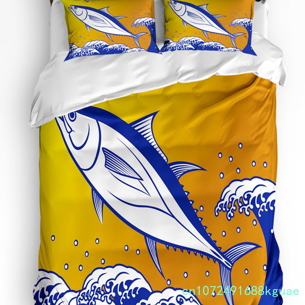 Tier Grün Fisch Bettbezug Bett Bettwäsche Set Für Doppel Zuhause Textil Steppdeckenbezug Kissenbezüge Schlafzimmer Bettwäsche Set (Kein Blatt)
