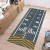 Realistic Airport Runway Long Runner Rug Exquisite Aircraft & Marking Print Durable Non-slip Corridor Mat for Hallway Entryway
