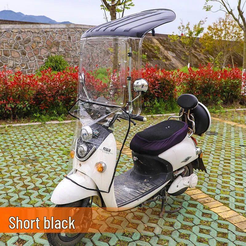 Electric Vehicle & Motorcycle Sunshade: Rainproof Canopy & Windshield for Bikes